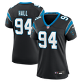 Women's Carolina Panthers Aaron Hall Black Team Game Jersey