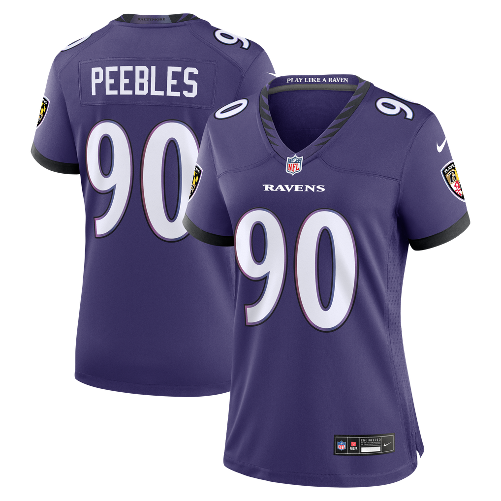 Women's Baltimore Ravens Aeneas Peebles Purple Team Game Jersey