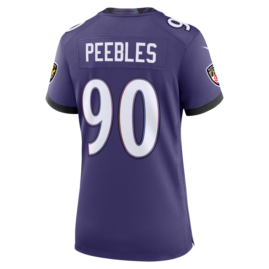 Women's Baltimore Ravens Aeneas Peebles Purple Team Game Jersey