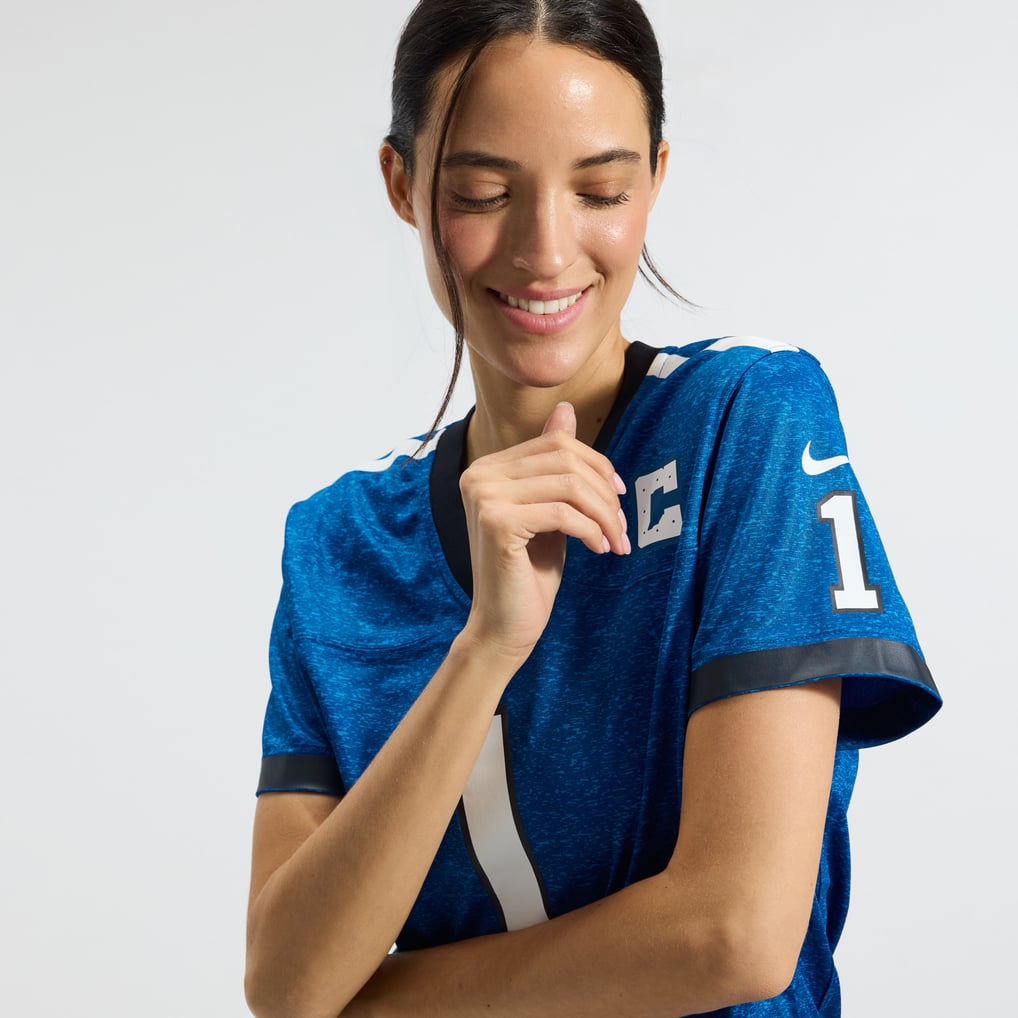 Women's Indianapolis Colts Ahmad Sauce Gardner Heather Royal Alternate 2 Indiana Nights Game Jersey