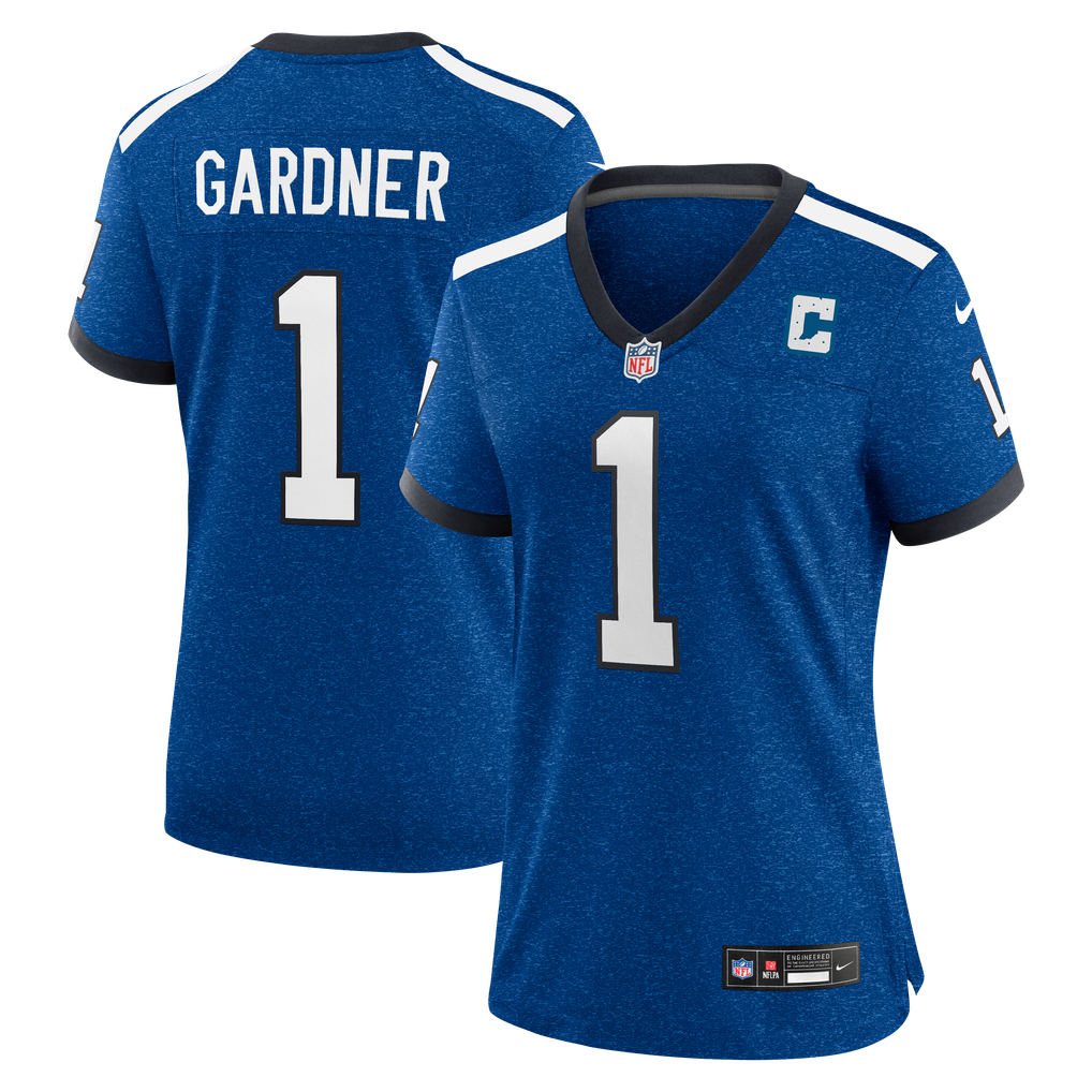 Women's Indianapolis Colts Ahmad Sauce Gardner Heather Royal Alternate 2 Indiana Nights Game Jersey