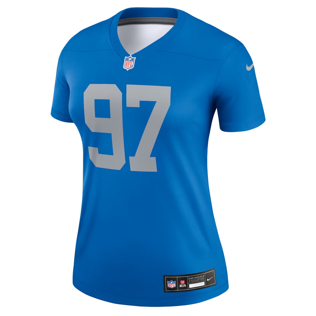 Women's Detroit Lions Aidan Hutchinson Blue Alternate Legend Player Performance Top