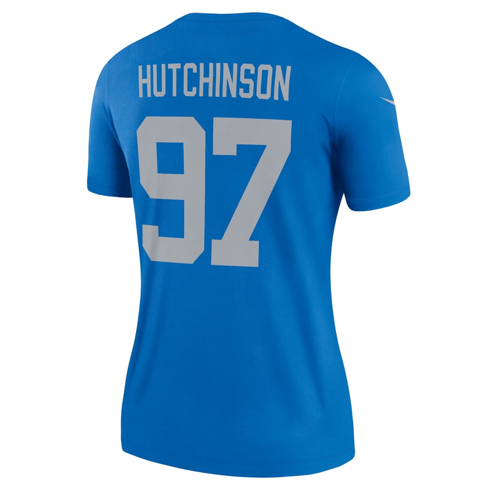 Women's Detroit Lions Aidan Hutchinson Blue Alternate Legend Player Performance Top