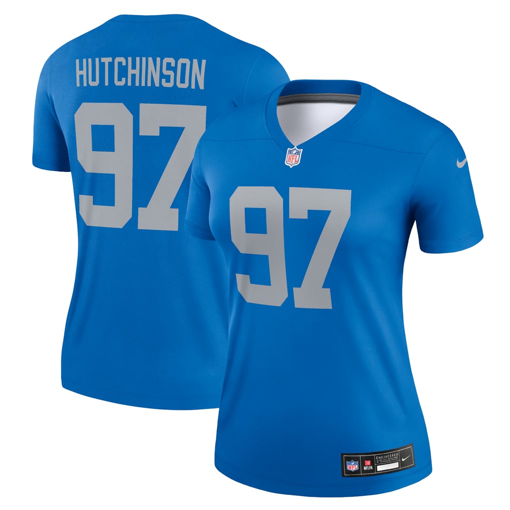 Women's Detroit Lions Aidan Hutchinson Blue Alternate Legend Player Performance Top