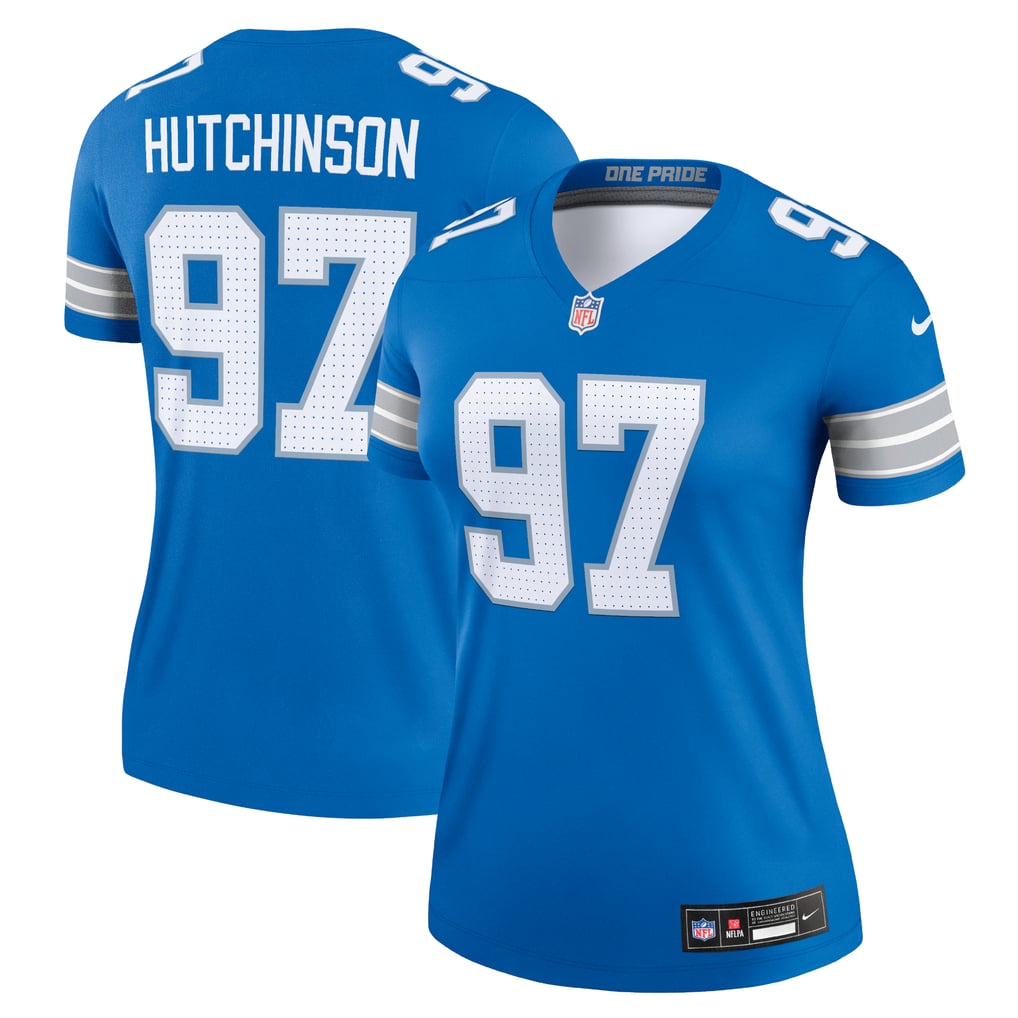 Women's Detroit Lions Aidan Hutchinson Blue Legend Player Performance Top