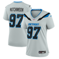 Women's Detroit Lions Aidan Hutchinson Silver 2026 Rivalries Collection Game Jersey