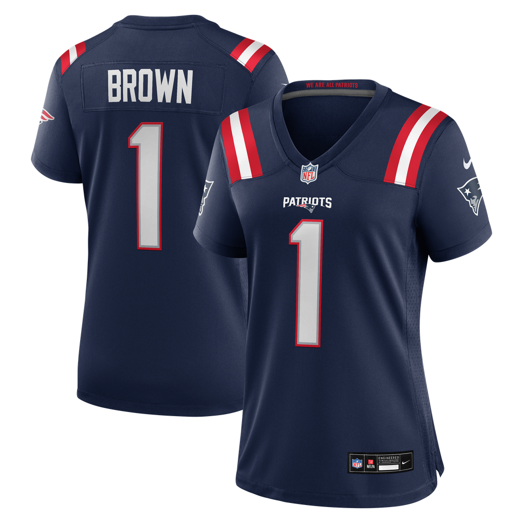 Women's New England Patriots A.J. Brown Navy Game Jersey