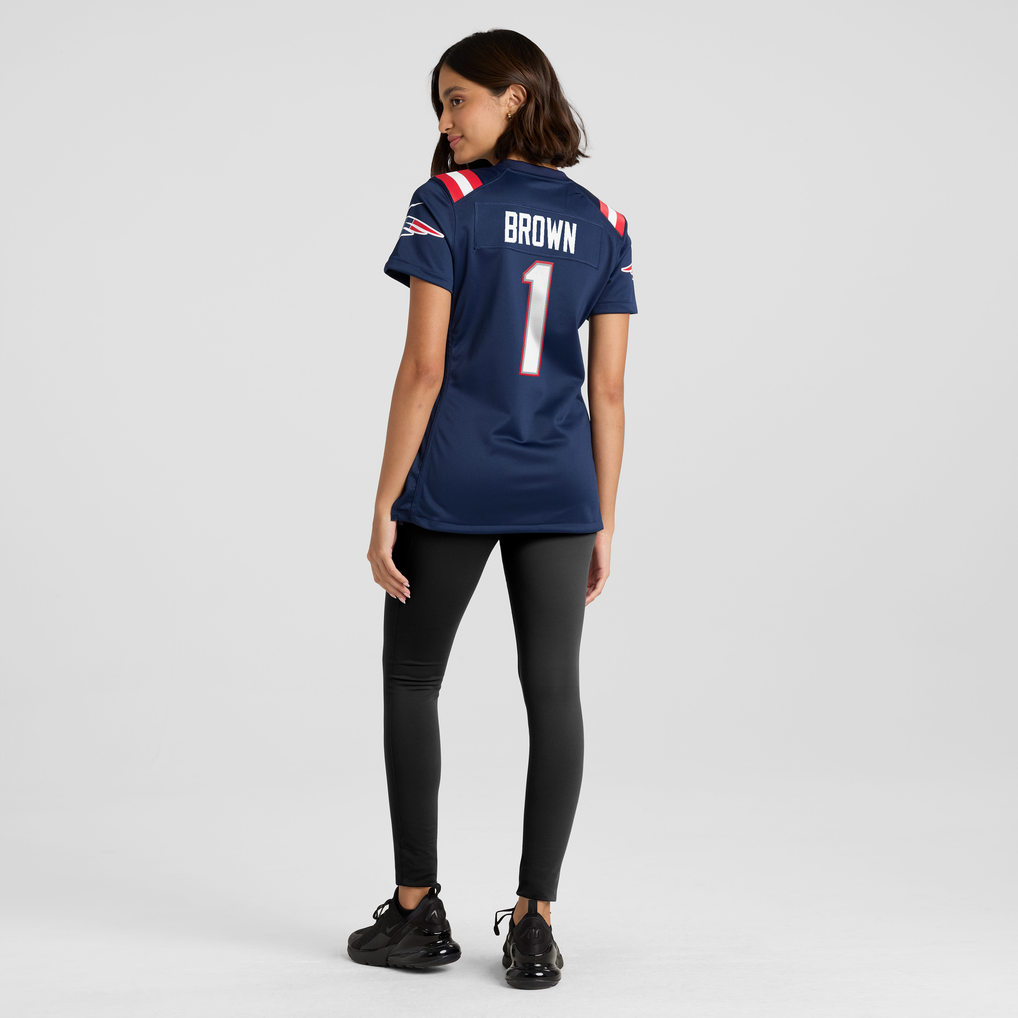 Women's New England Patriots A.J. Brown Navy Game Jersey
