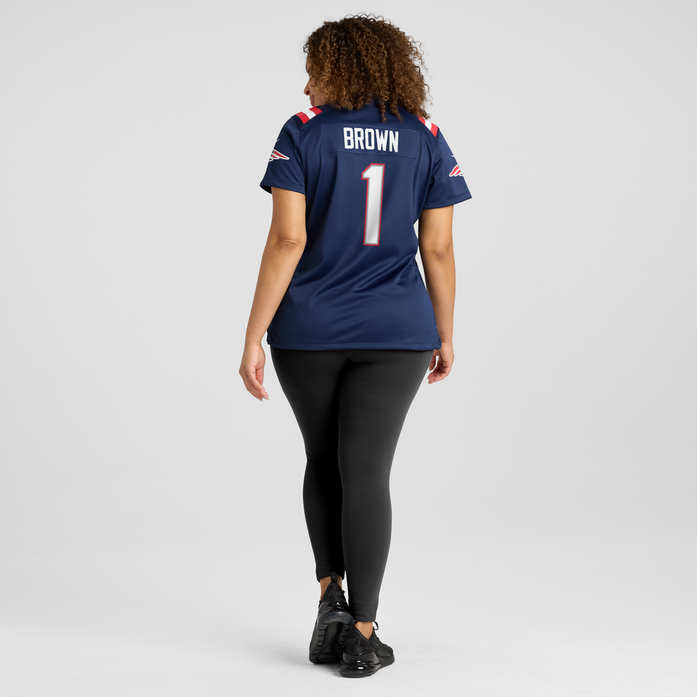 Women's New England Patriots A.J. Brown Navy Game Jersey