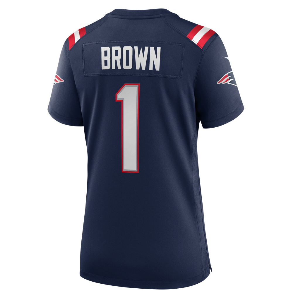 Women's New England Patriots A.J. Brown Navy Game Jersey