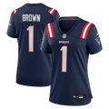 Women's New England Patriots A.J. Brown Navy Game Jersey