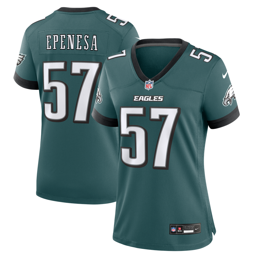 Women's Philadelphia Eagles A.J. Epenesa Midnight Green Team Game Jersey