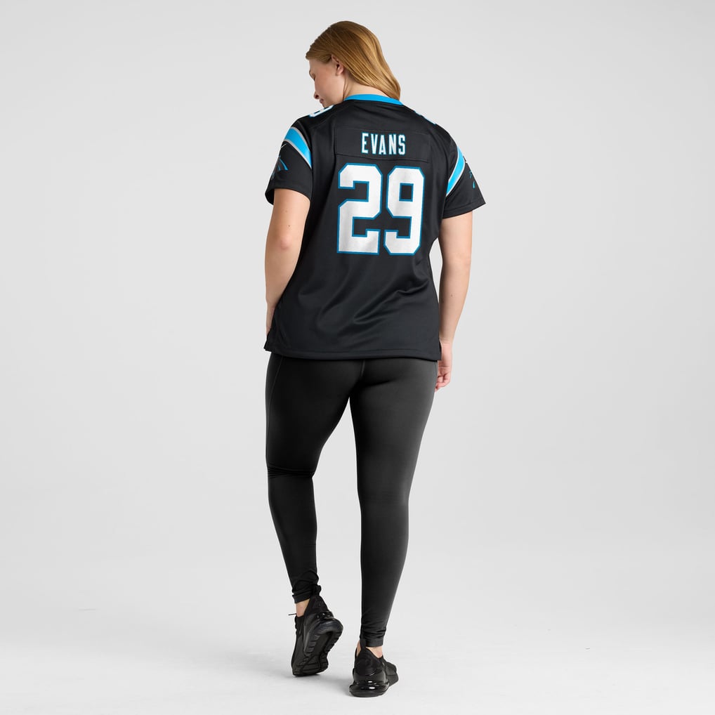 Women's Carolina Panthers Akayleb Evans Black Team Game Jersey