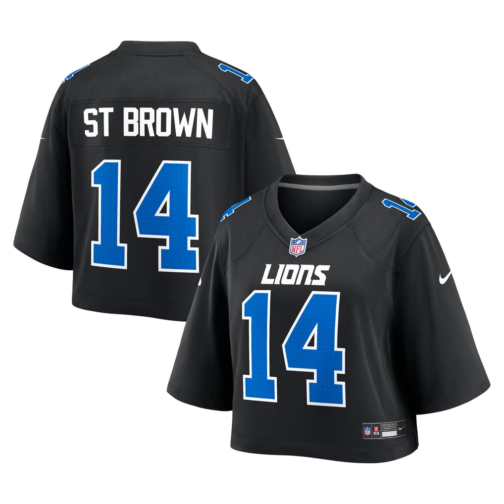 Women's Detroit Lions Amon-Ra St. Brown Black Cropped Fashion Game Jersey