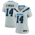 Women's Detroit Lions Amon-Ra St. Brown Silver 2026 Rivalries Collection Game Jersey