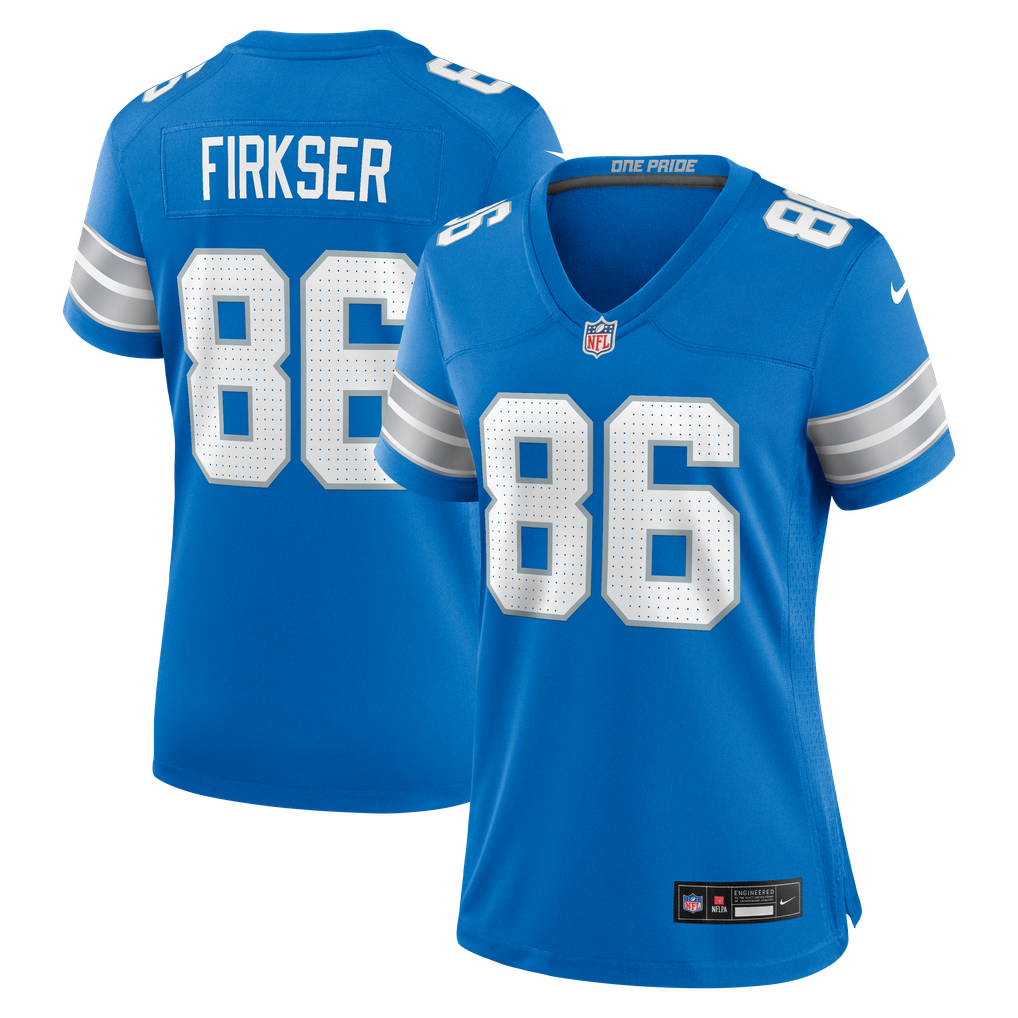 Women's Detroit Lions Anthony Firkser Blue Team Game Jersey
