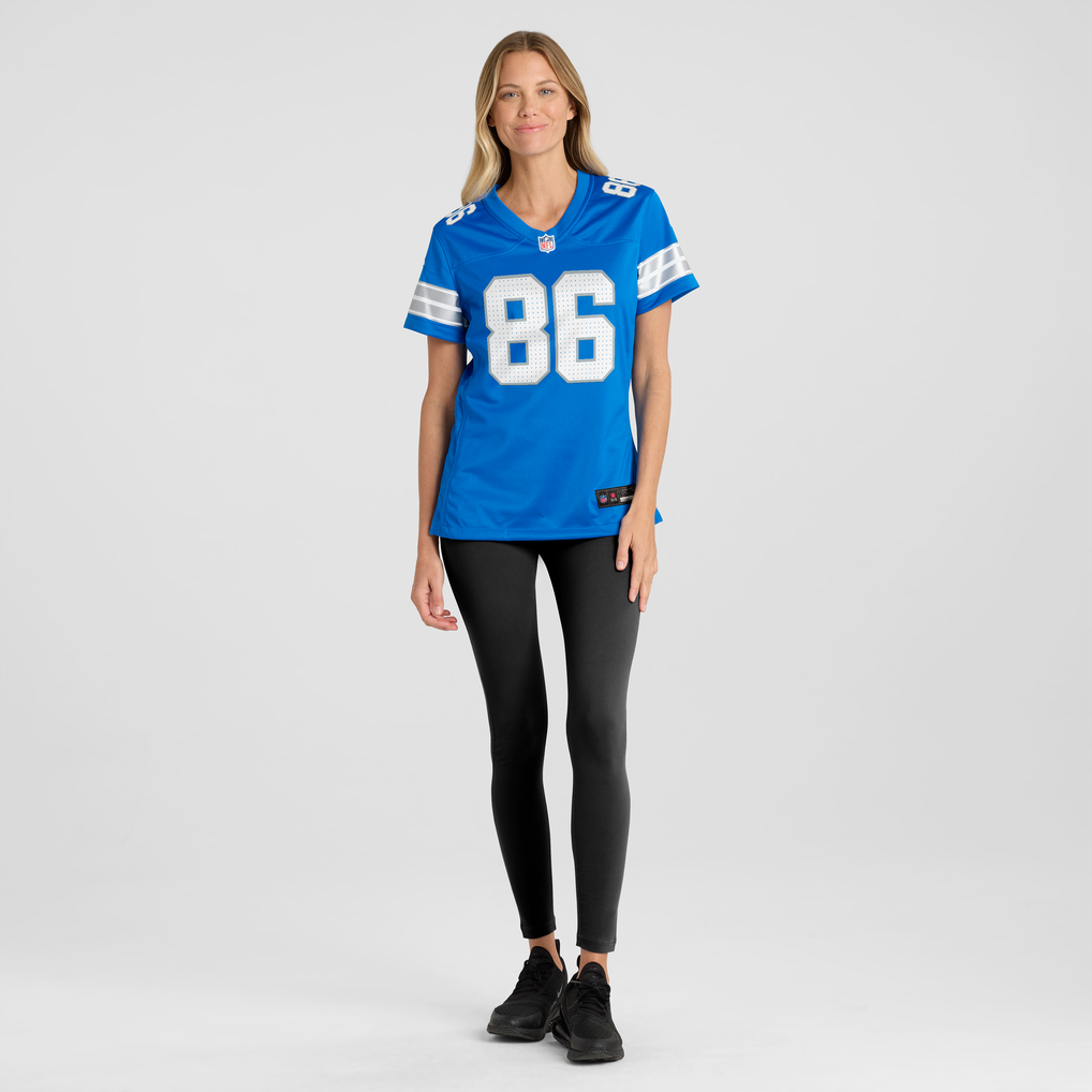 Women's Detroit Lions Anthony Firkser Blue Team Game Jersey