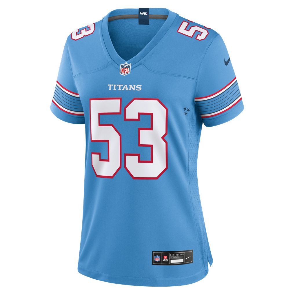 Women's Tennessee Titans Anthony Hill Jr. Light Blue Team Game Jersey