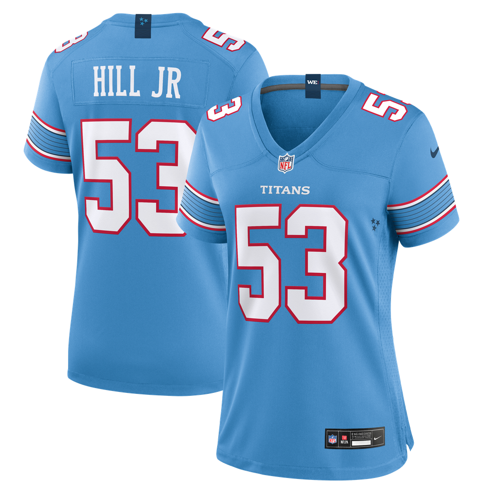 Women's Tennessee Titans Anthony Hill Jr. Light Blue Team Game Jersey