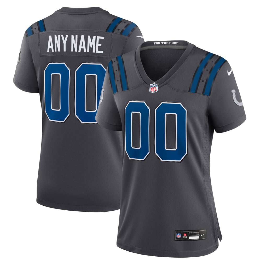 Women's Indianapolis Colts Anthracite 2026 Rivalries Collection Game Custom Jersey