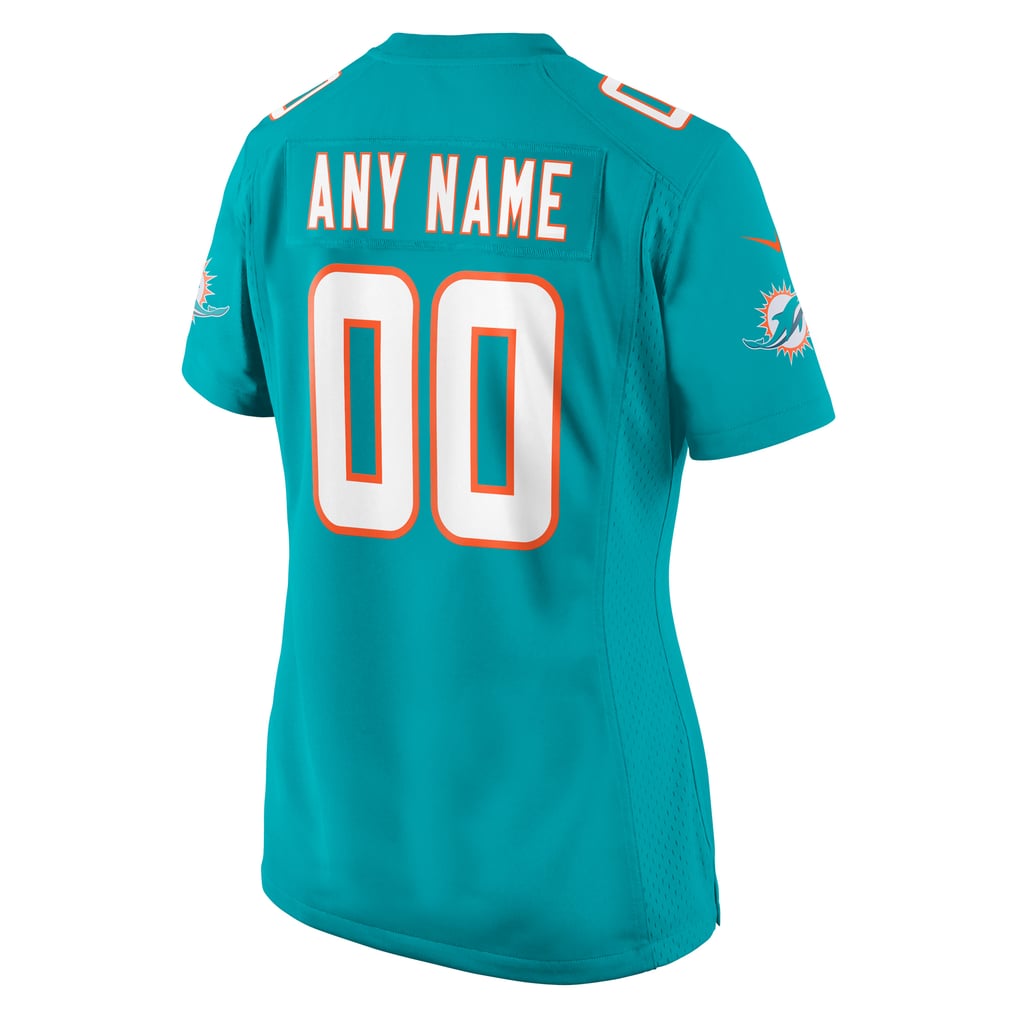 Women's Aqua Miami Dolphins Custom Game Jersey