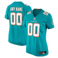 Women's Aqua Miami Dolphins Custom Game Jersey