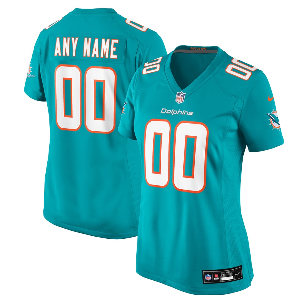 Women's Aqua Miami Dolphins Custom Game Jersey