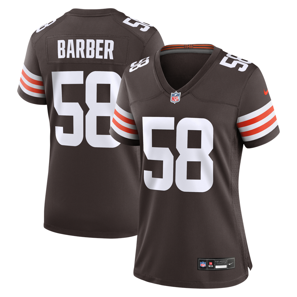 Women's Cleveland Browns Austin Barber Brown Team Game Jersey