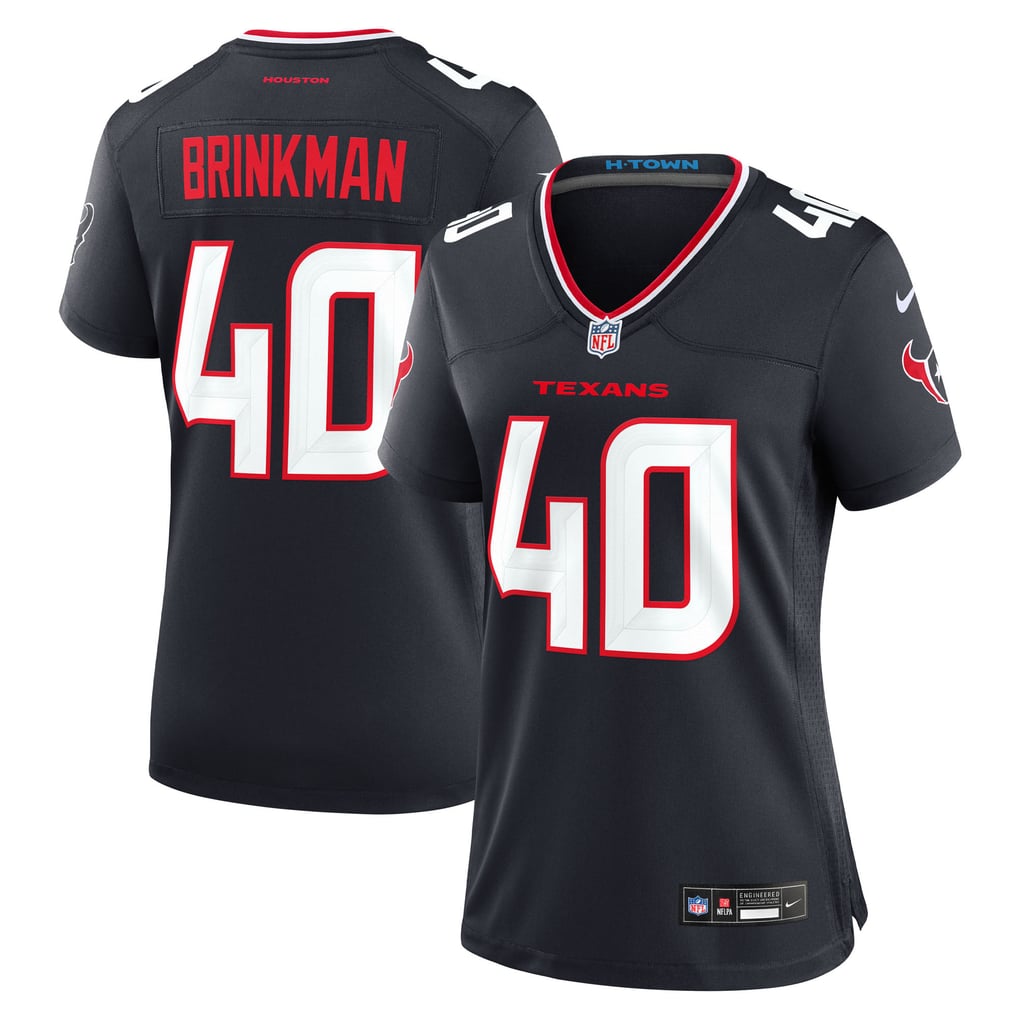 Women's Houston Texans Austin Brinkman Navy Team Game Jersey