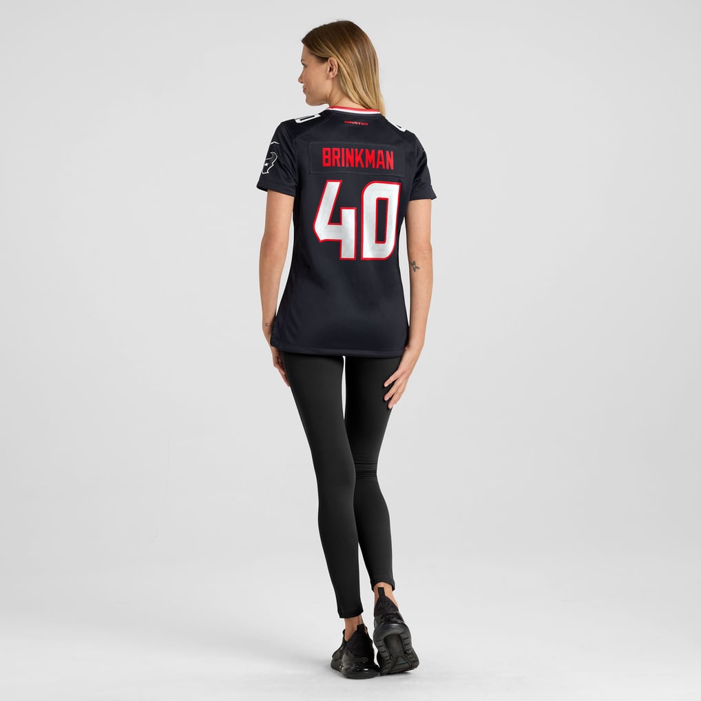 Women's Houston Texans Austin Brinkman Navy Team Game Jersey