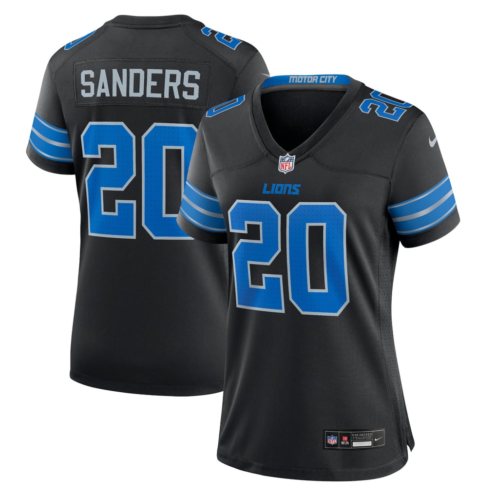 Women's Detroit Lions Barry Sanders Black 2nd Alternate Retired Player Game Jersey