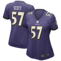Women's Baltimore Ravens Bart Scott Purple Game Retired Player Jersey