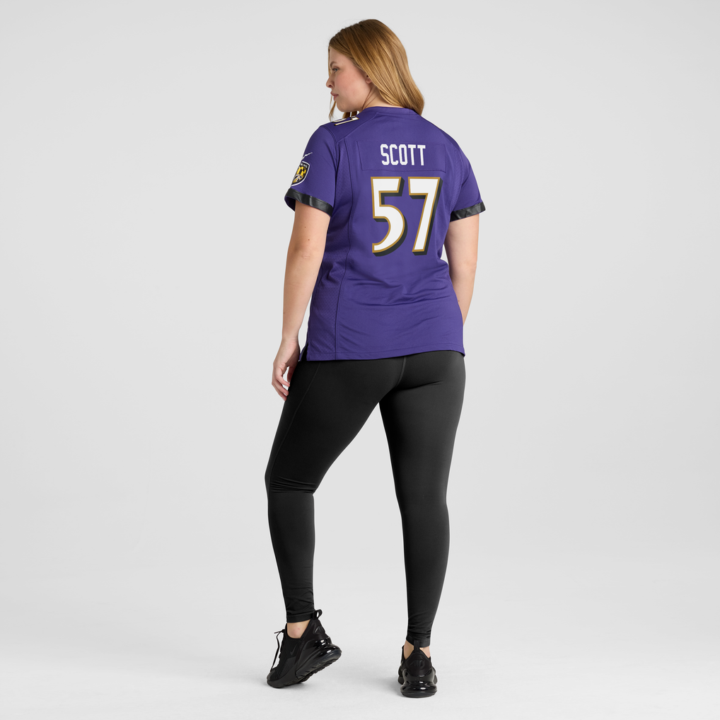 Women's Baltimore Ravens Bart Scott Purple Game Retired Player Jersey