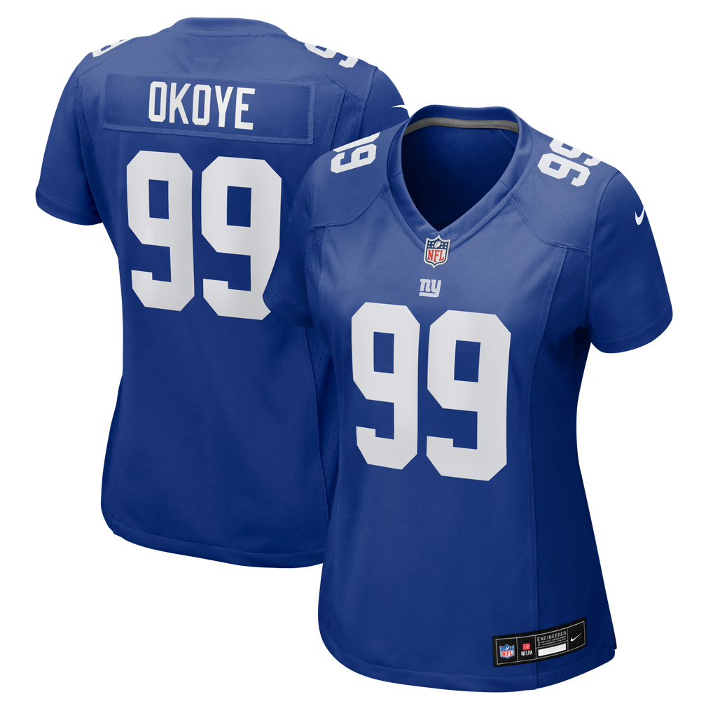Women's New York Giants Basil Okoye Royal Team Game Jersey