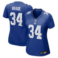 Women's New York Giants Beau Brade Royal Team Game Jersey