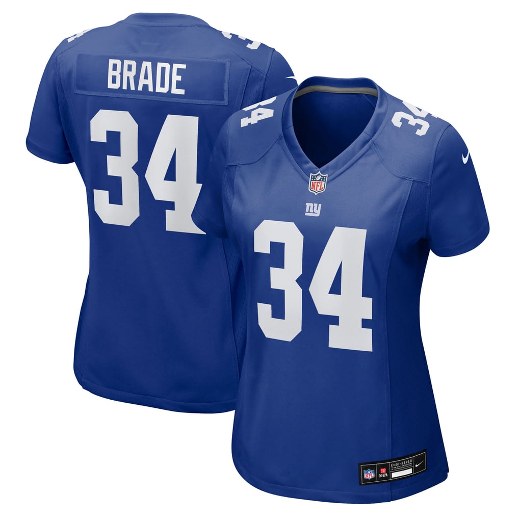 Women's New York Giants Beau Brade Royal Team Game Jersey
