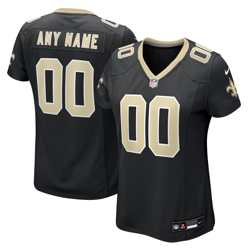 Women's Black New Orleans Saints Custom Game Jersey