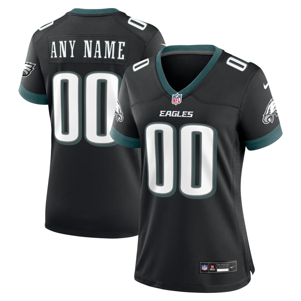 Women's Philadelphia Eagles Black Alternate Custom Game Jersey