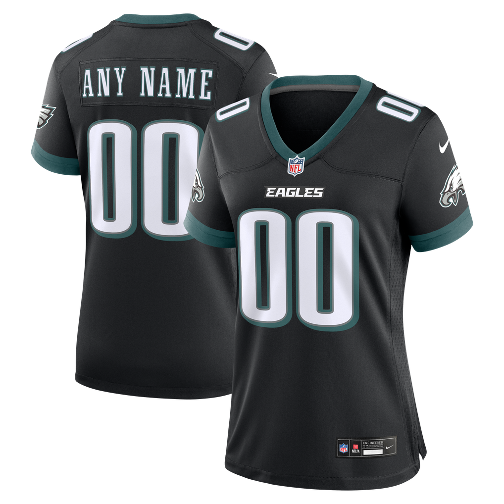 Women's Philadelphia Eagles Black Alternate Custom Game Jersey