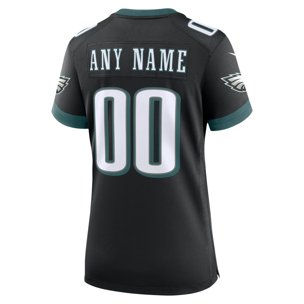 Women's Philadelphia Eagles Black Alternate Custom Game Jersey