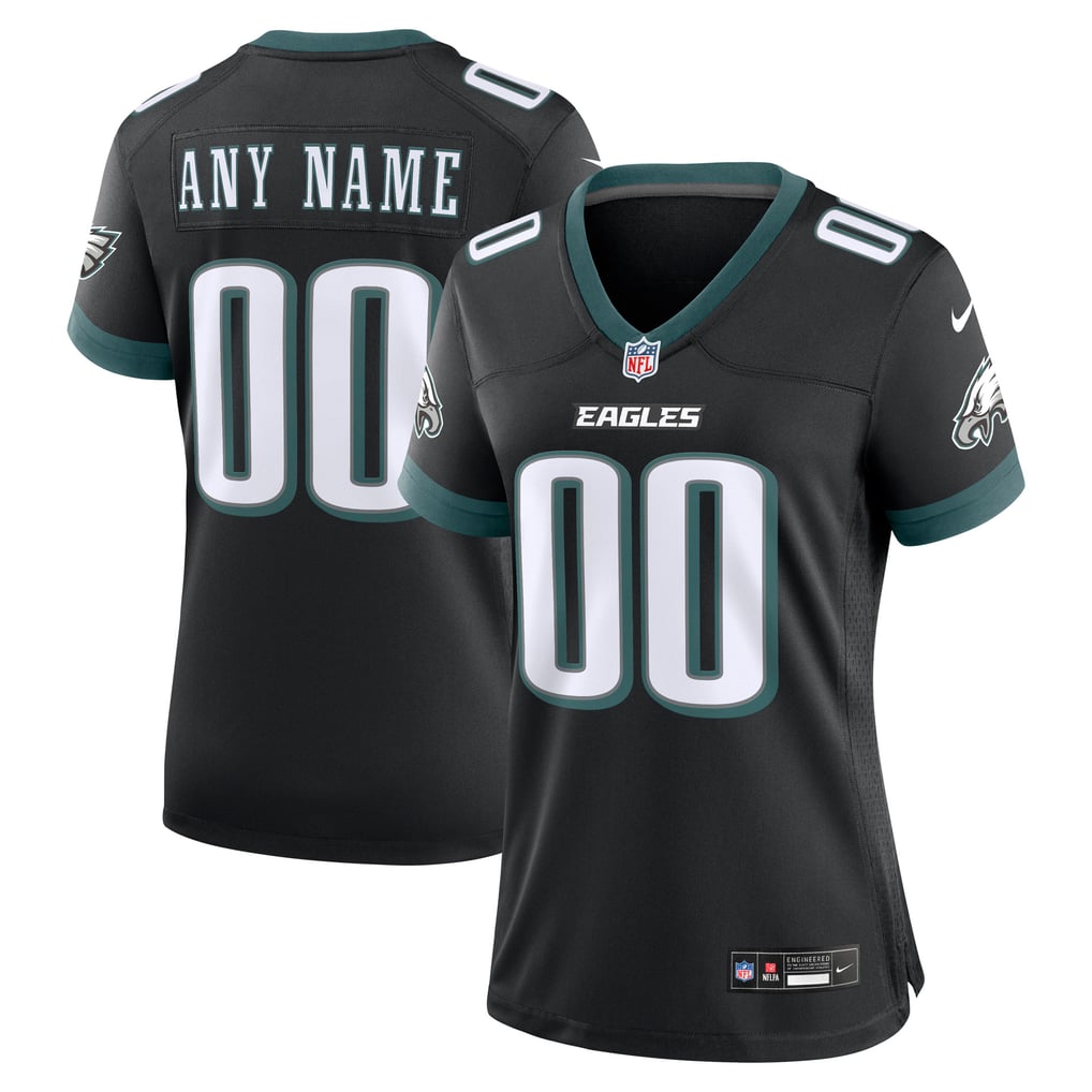 Women's Philadelphia Eagles Black Alternate Custom Game Jersey