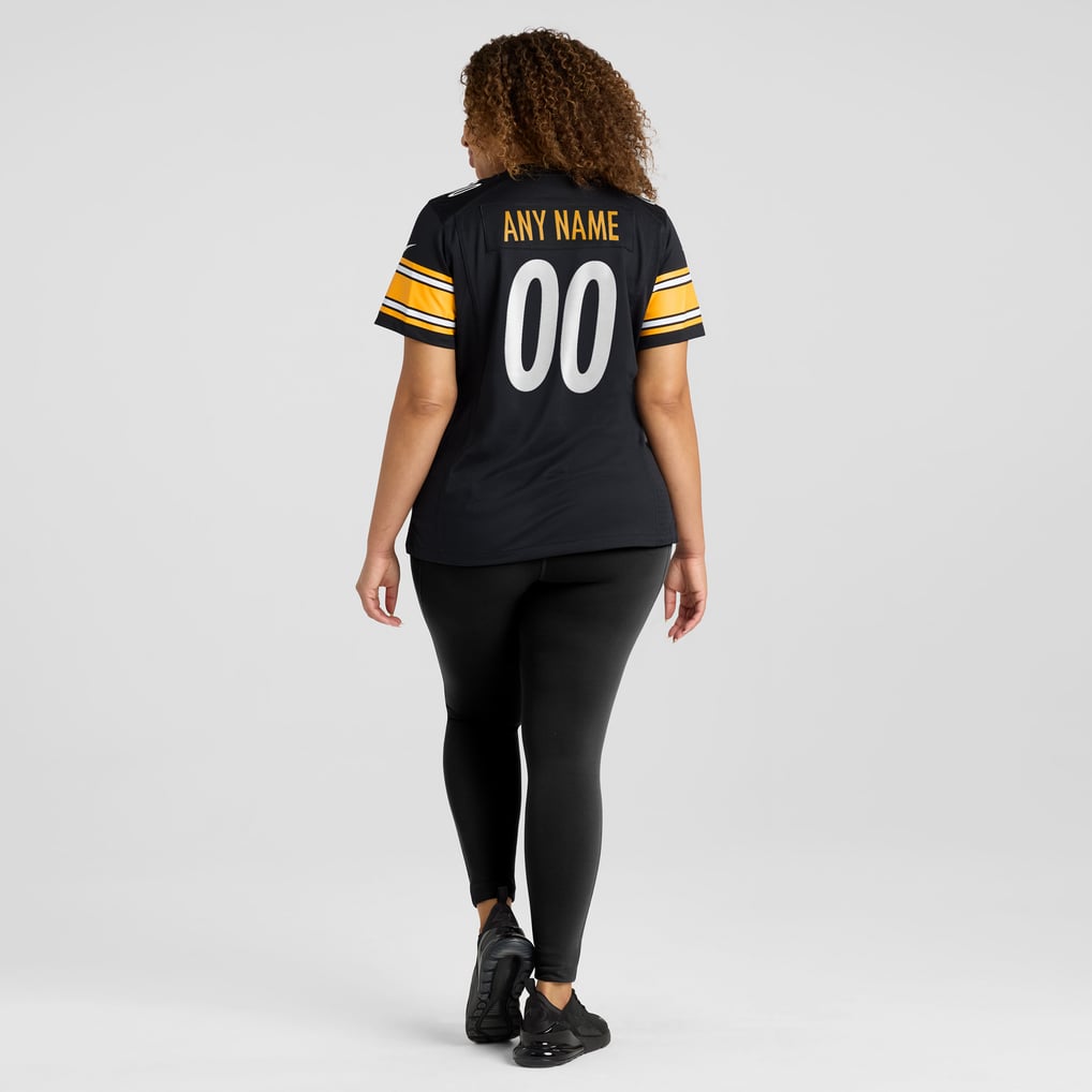 Women's Black Pittsburgh Steelers Custom Game Jersey