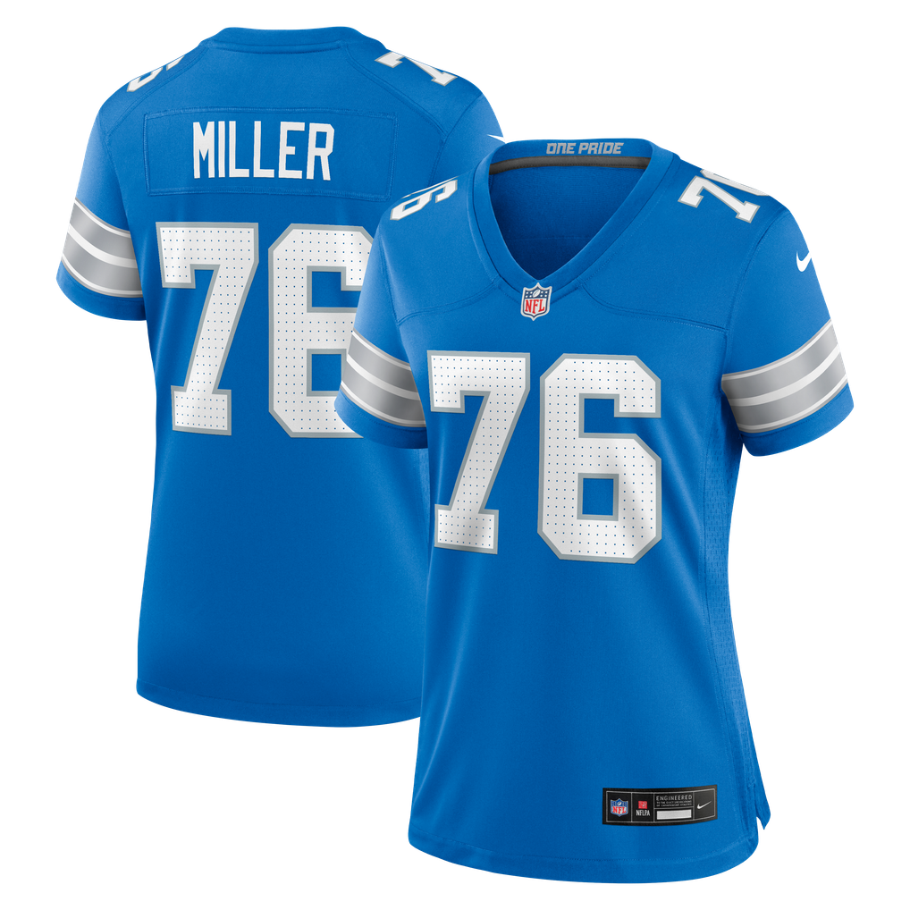 Women's Detroit Lions Blake Miller Blue Team Game Jersey