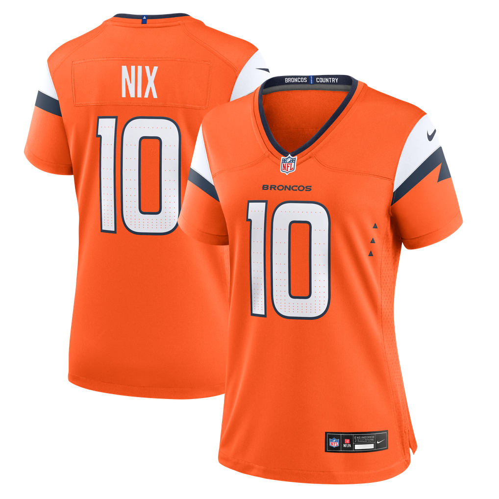 Women's Denver Broncos Bo Nix Orange Game Jersey