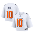 Women's Denver Broncos Bo Nix White Cropped Fashion Game Jersey