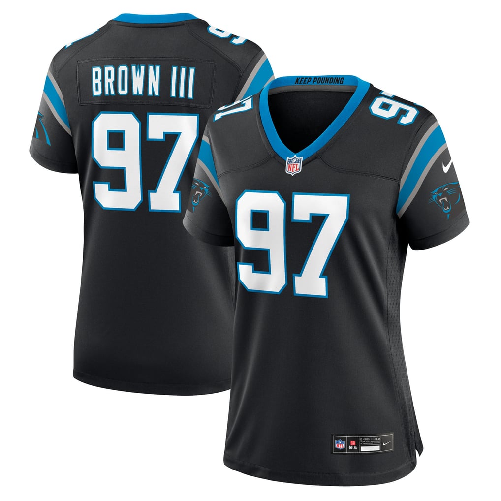 Women's Carolina Panthers Bobby Brown III Black Team Game Jersey
