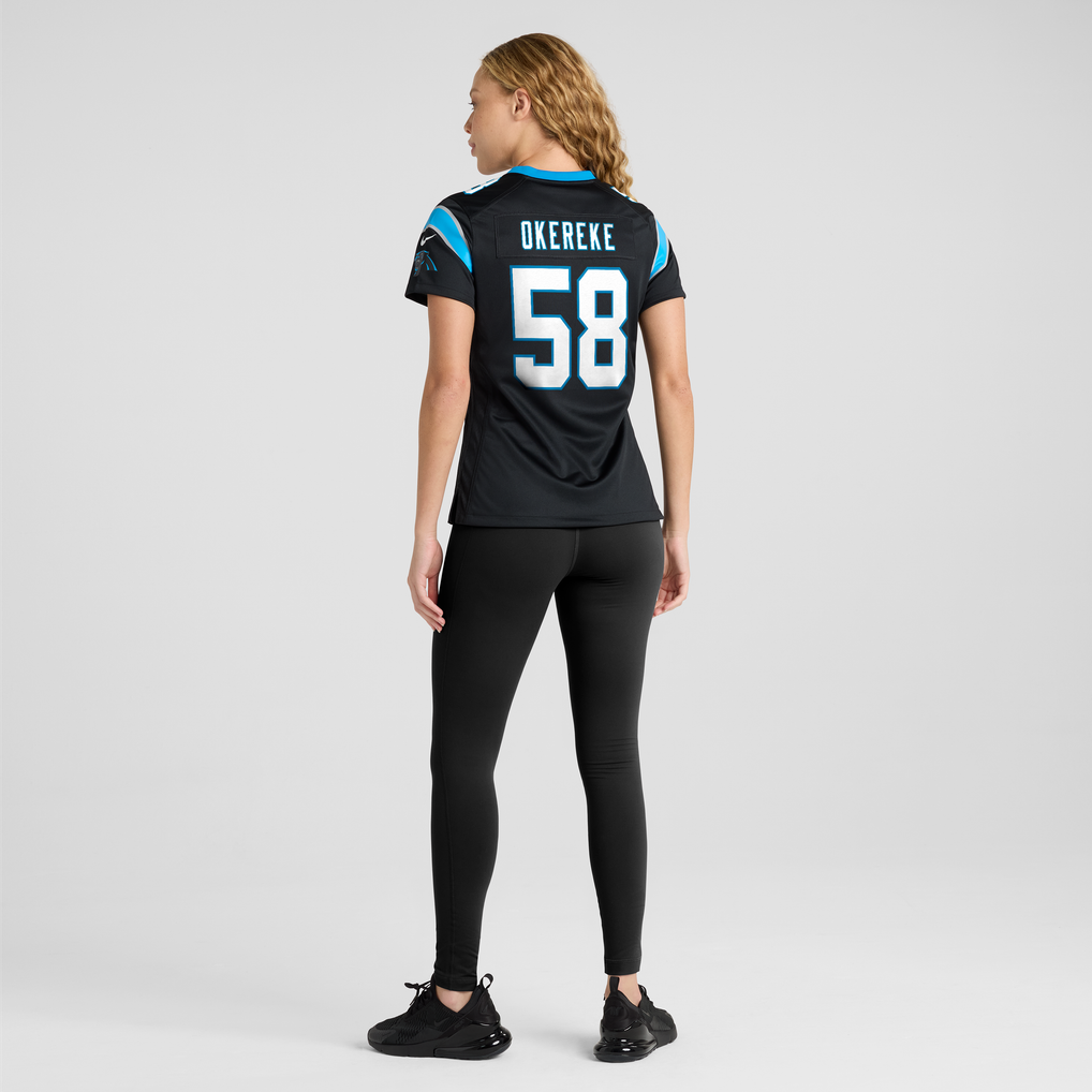 Women's Carolina Panthers Bobby Okereke Black Team Game Jersey