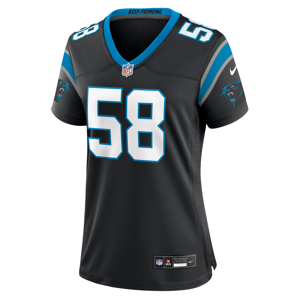 Women's Carolina Panthers Bobby Okereke Black Team Game Jersey