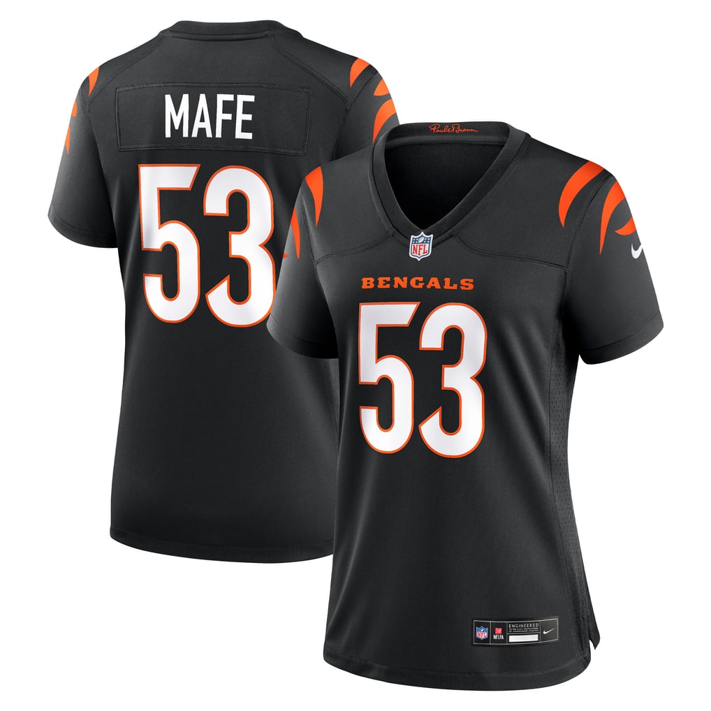 Women's Cincinnati Bengals Boye Mafe Black Team Game Jersey