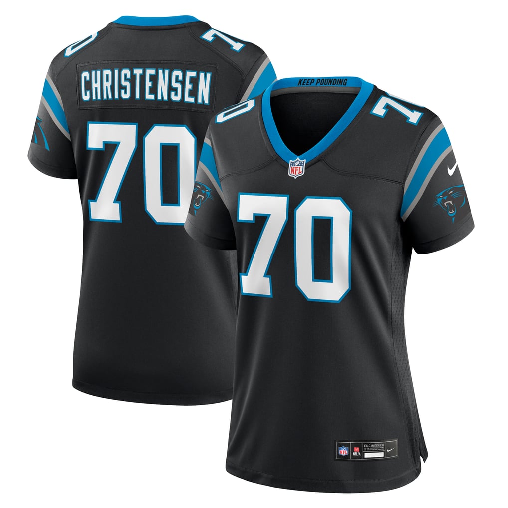 Women's Carolina Panthers Brady Christensen Black Team Game Jersey